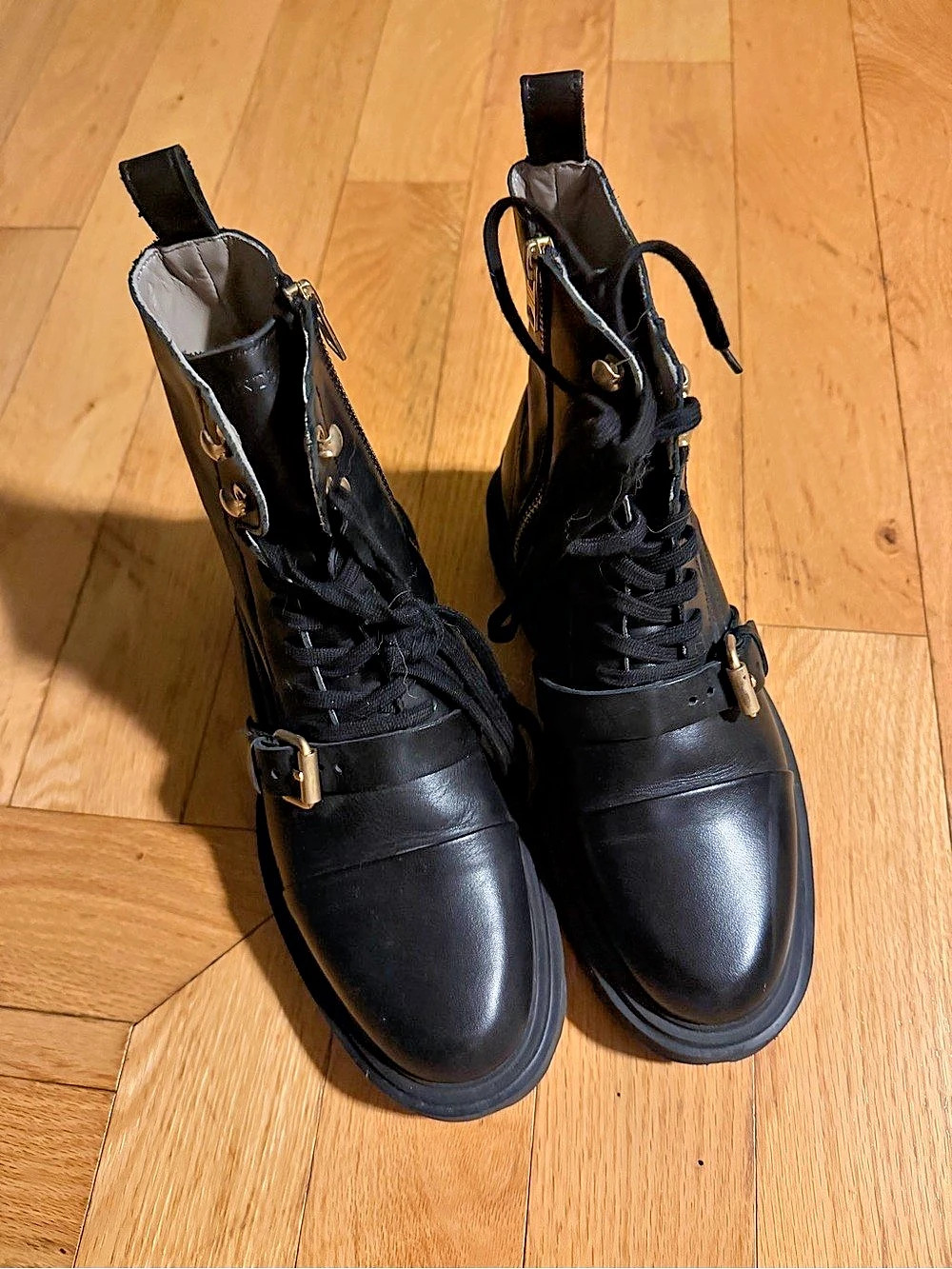 All Saints Black Combat Boots